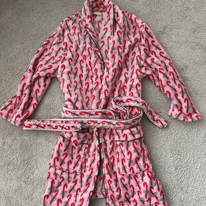 Shiraleah Pink and Red Candy Cane Robe